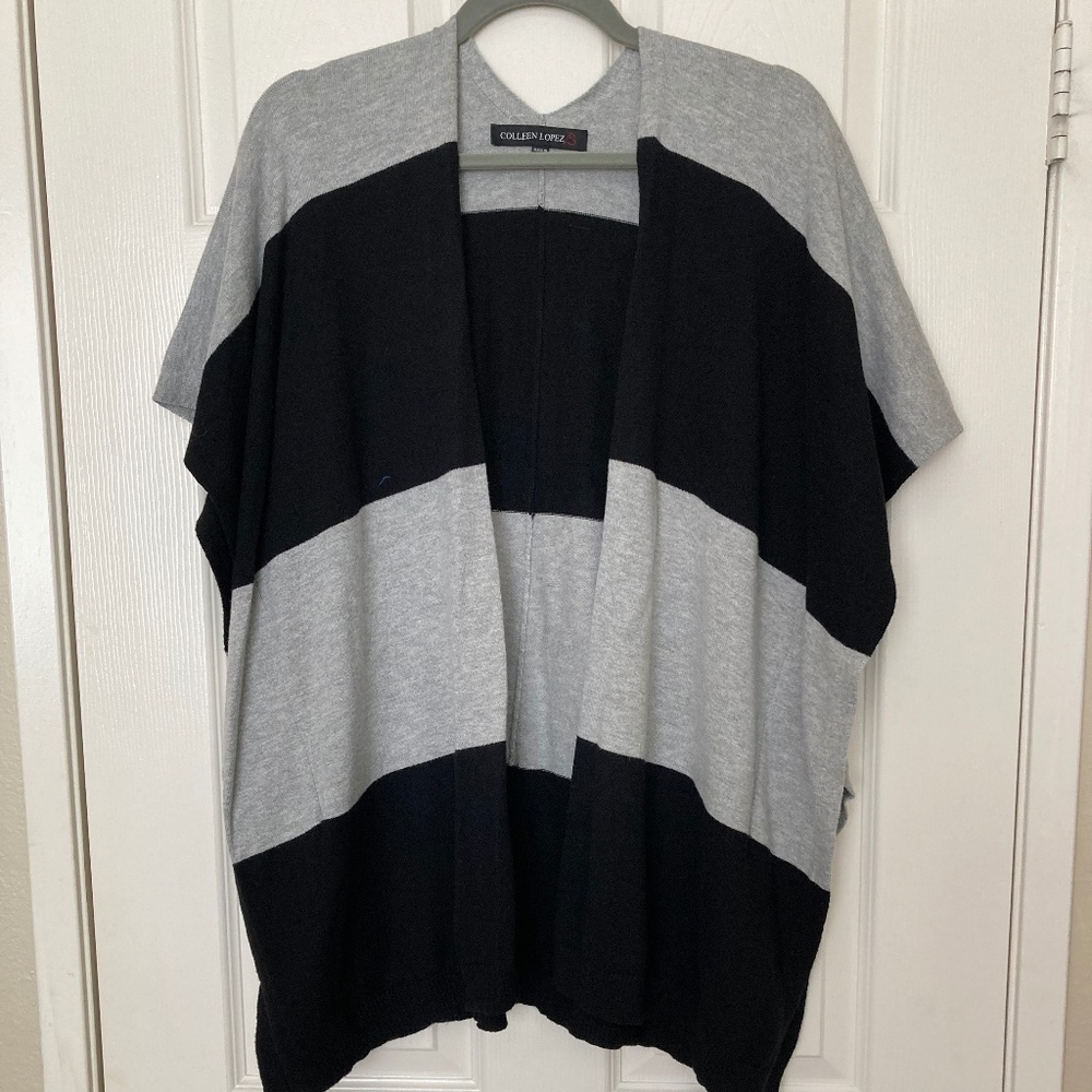 Colleen Lopez open front striped sweater